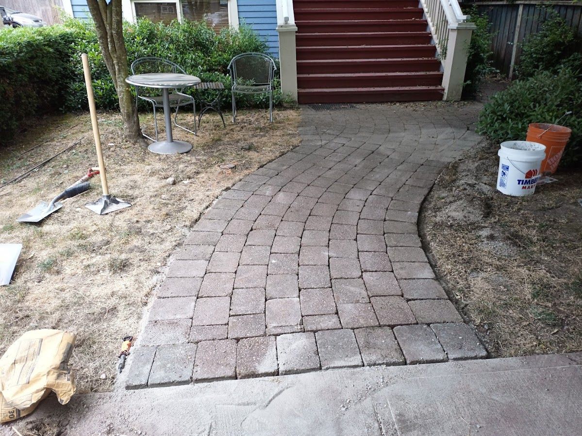 Paver stone walkway restoration after service