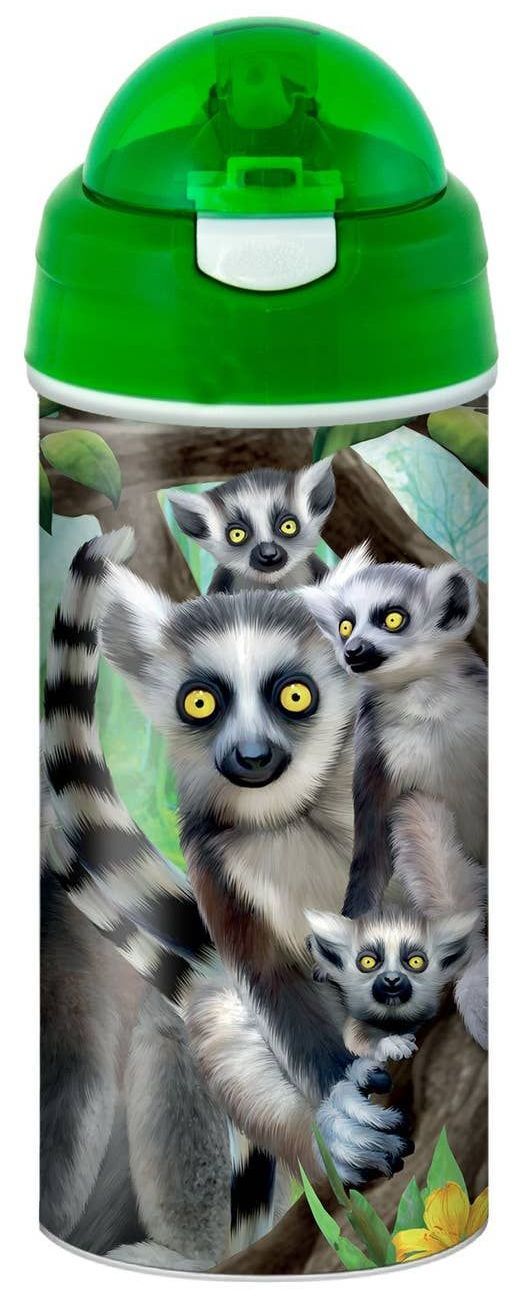 3D BPA-free ring-tailed lemur drink bottle