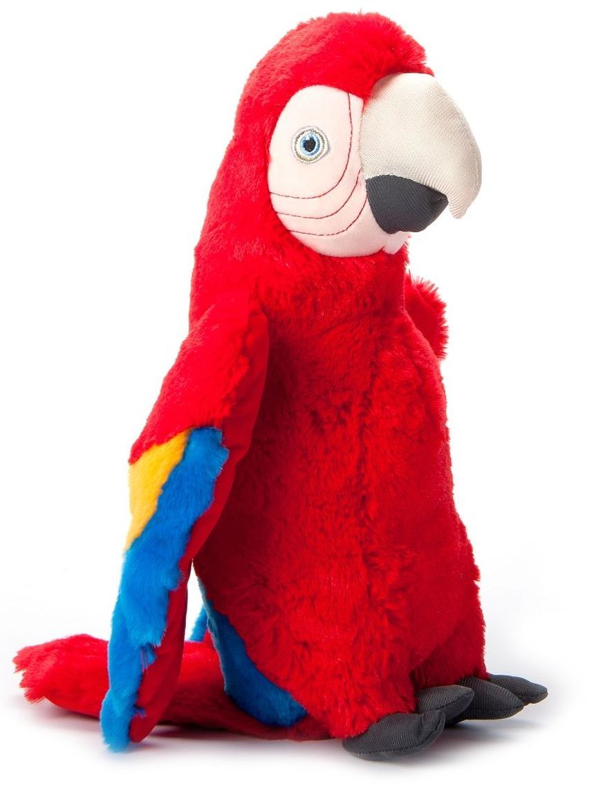 plush scarlet macaw, earth keepers plush macaw, the petting zoo plush scarlet macaw