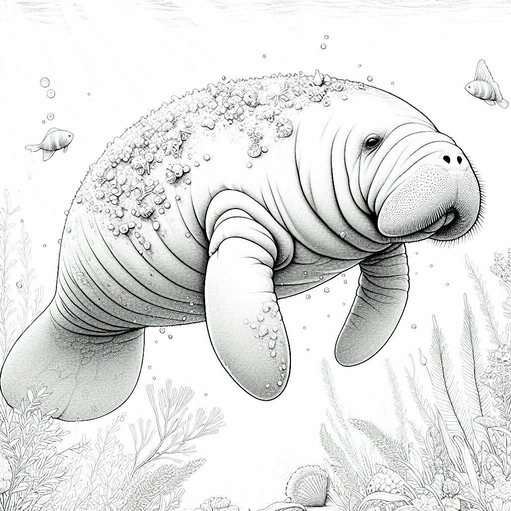 Florida Manatee kids coloring page