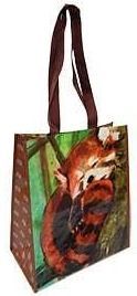 recycled red panda tote bag