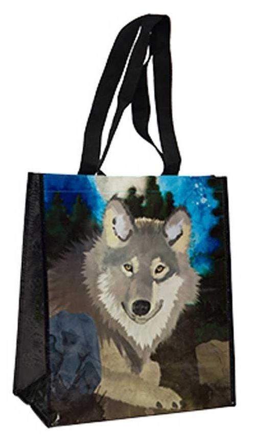 recycled wolf tote bag