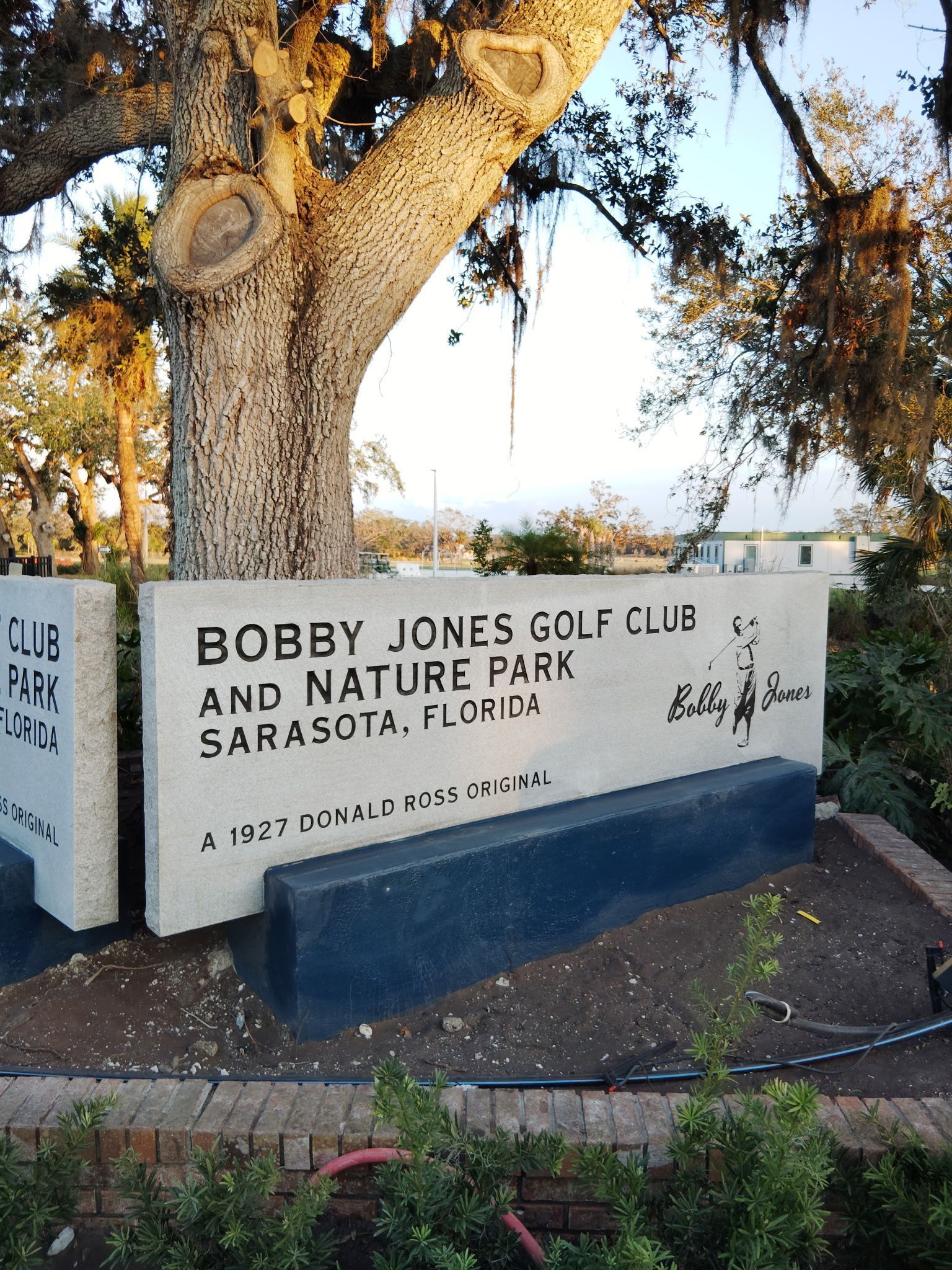 A sign for bobby jones golf club and nature park in sarasota florida