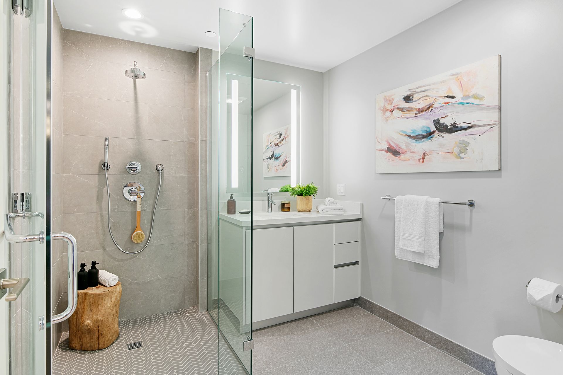 Photo of a walk-in shower