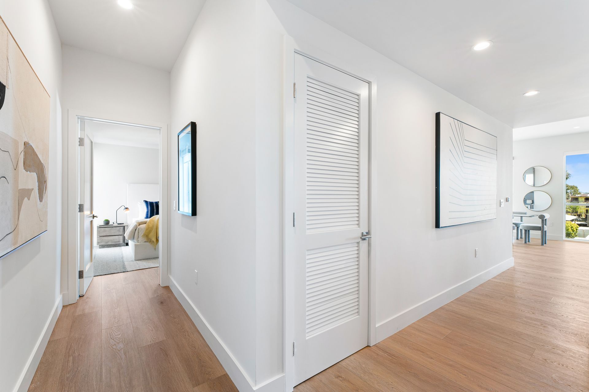 Photo of a hallway showing plenty of natural lighting on both sides