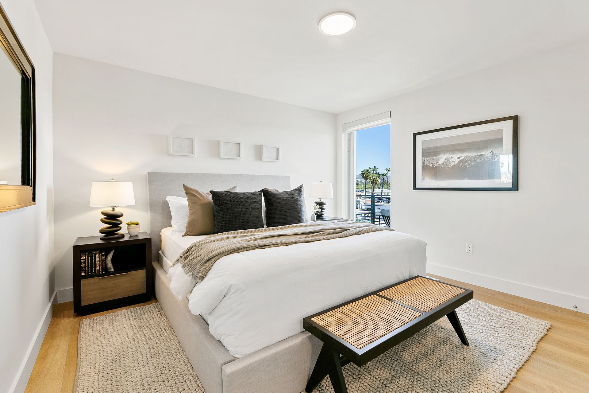 Photo of a bedroom with plenty of natural lighting