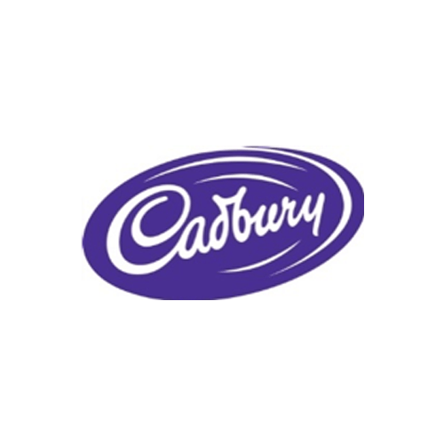 Um logotipo cadbury roxo e branco em um fundo branco