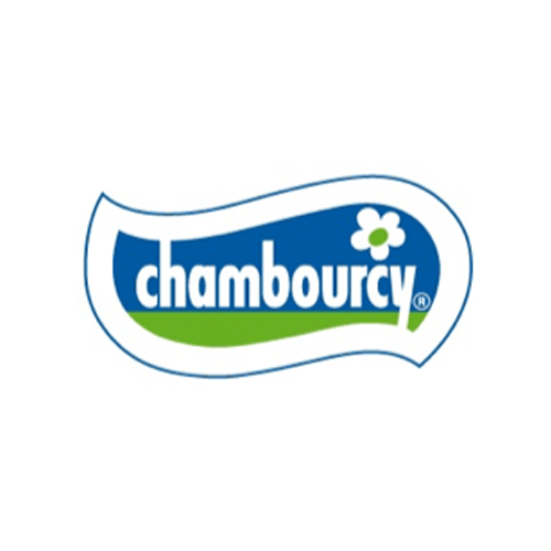 Um logotipo chambourcy com uma flor