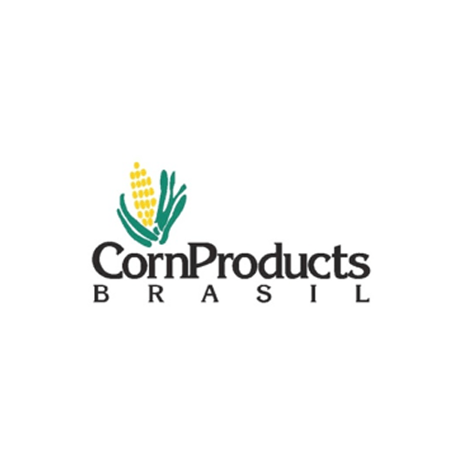 Um logotipo para produtos de milho brasil com uma espiga de milho