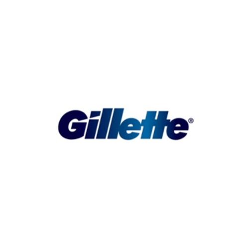 O logotipo da gillette está em um fundo branco.