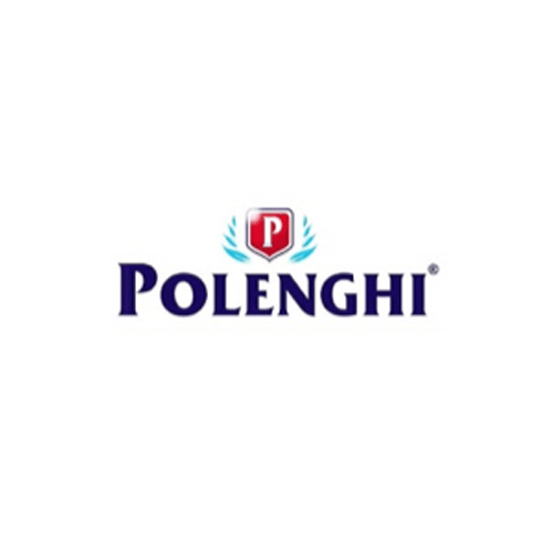 O logotipo da polenghi está em um fundo branco.
