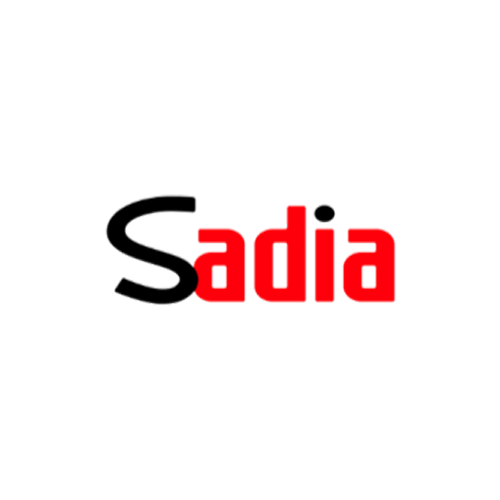 Um logotipo vermelho e preto da sadia em um fundo branco