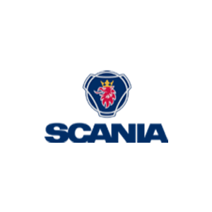 Um logotipo da scania em um fundo branco