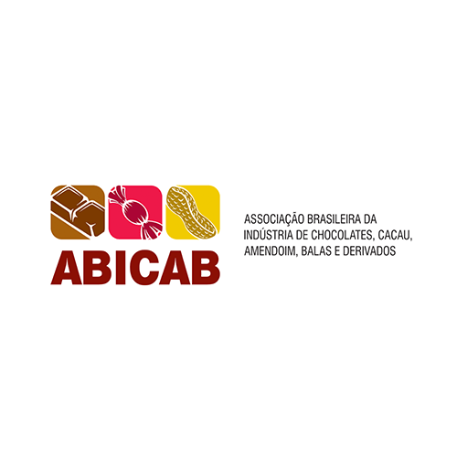 The logo for the association brasileira da industria de chocolates , cacau , amendoim , balas e derivados.