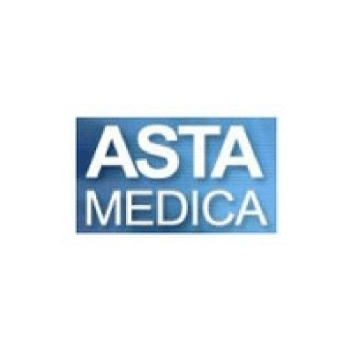 Um logotipo azul e branco para asta medica