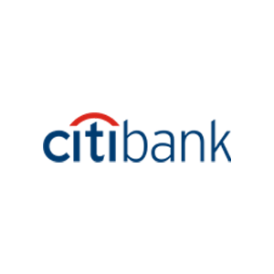 Um logotipo azul e vermelho para o citibank em um fundo branco