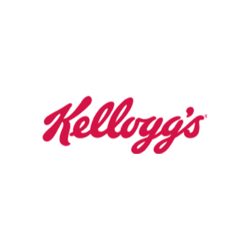 Um logotipo vermelho da Kellogg em um fundo branco