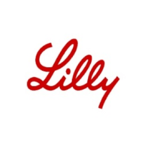 Um logotipo vermelho da lilly em um fundo branco