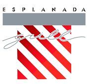 Uma placa listrada vermelha e branca com a palavra grelha.