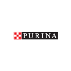 O logotipo da purina está em um fundo branco.