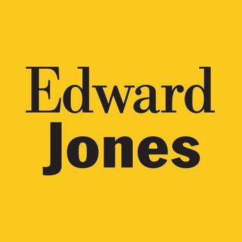 Edward Jones logo in black on a yellow background