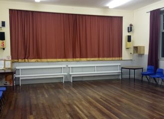 The hall and stage