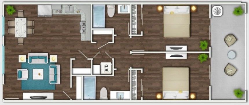 2 Bedroom Floor Plan