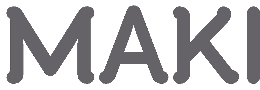 The logo for maki med spa and wellness has a plant in a circle.