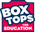 A logo for box tops for education , a company that sells box tops for education.