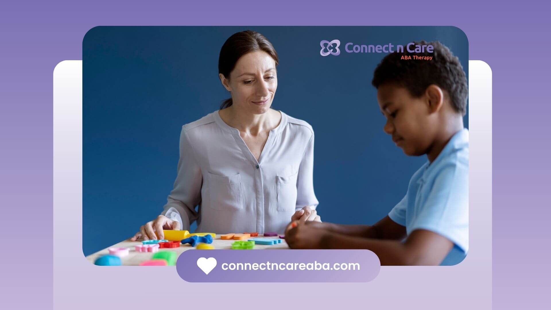 A female ABA therapist and a child playing with colorful playdough, engaging in a learning activity.