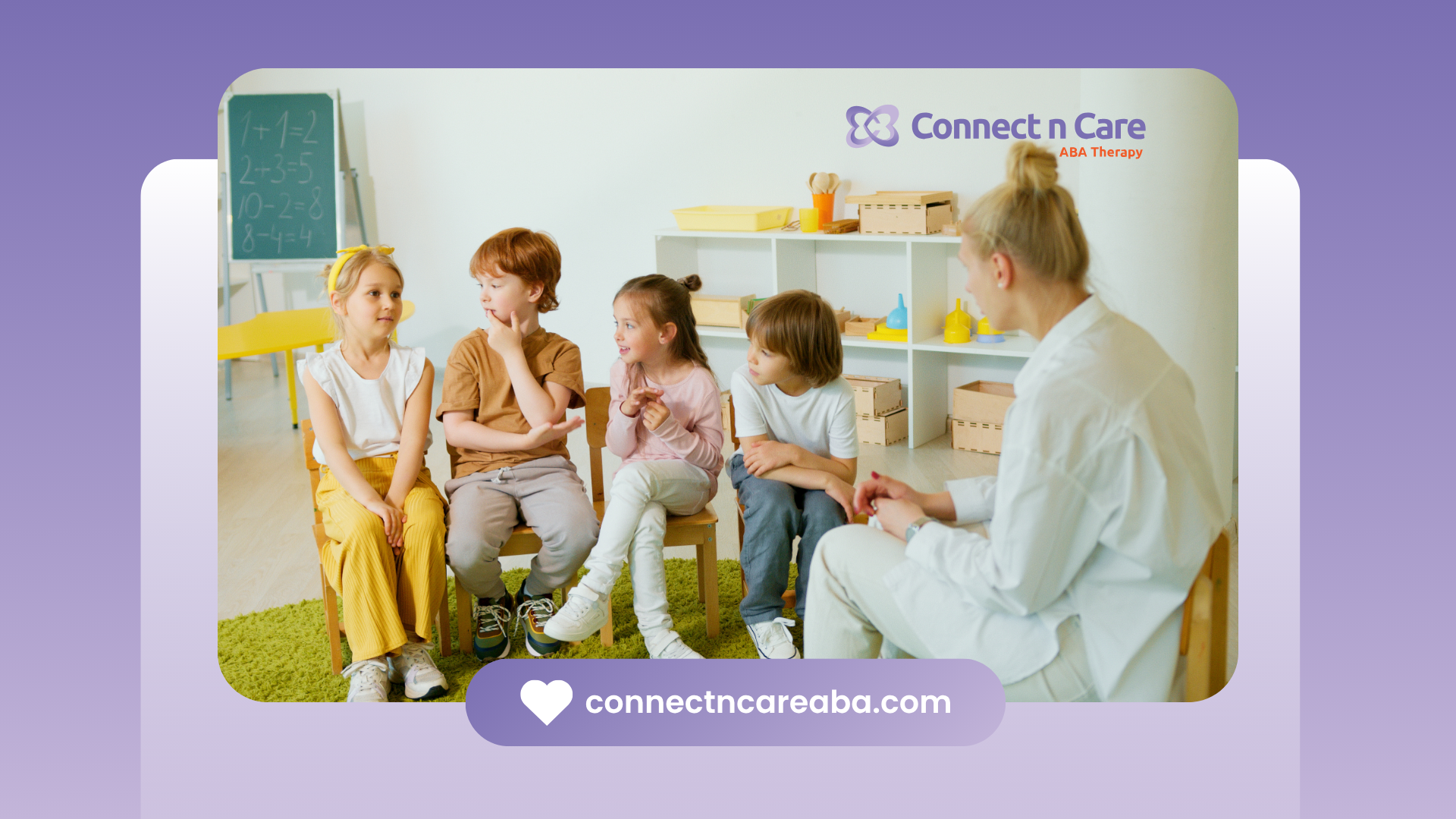 A group of children are sitting in a circle talking to a woman.