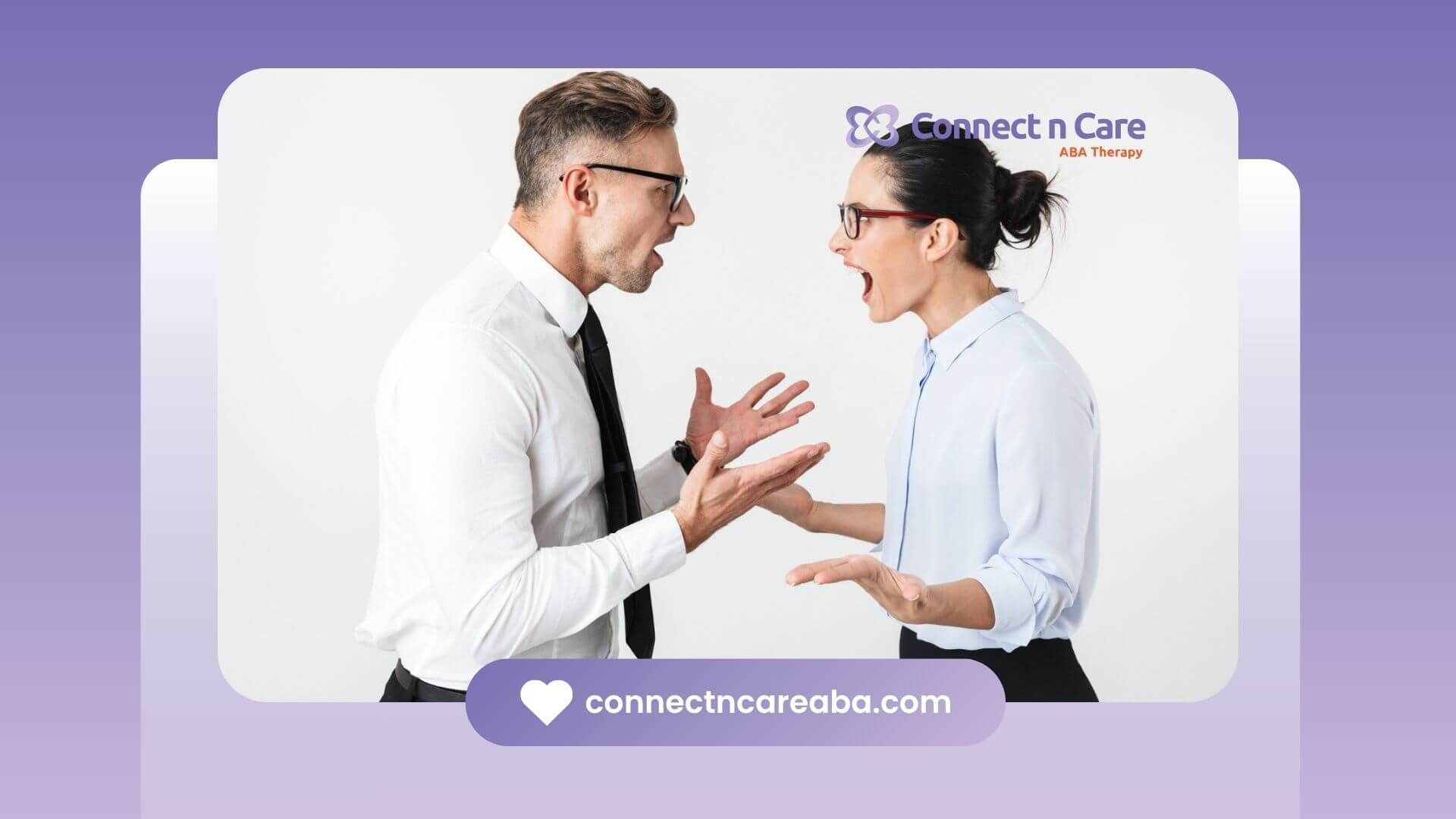 Two adults with autism arguing with raised voices and expressive gestures.