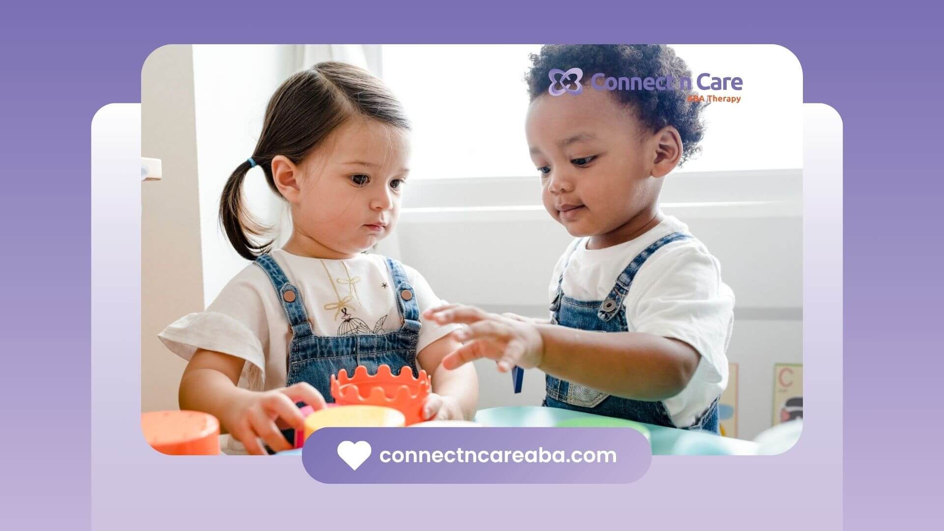 A boy and a girl are playing with toys at a table in ABA therapy.