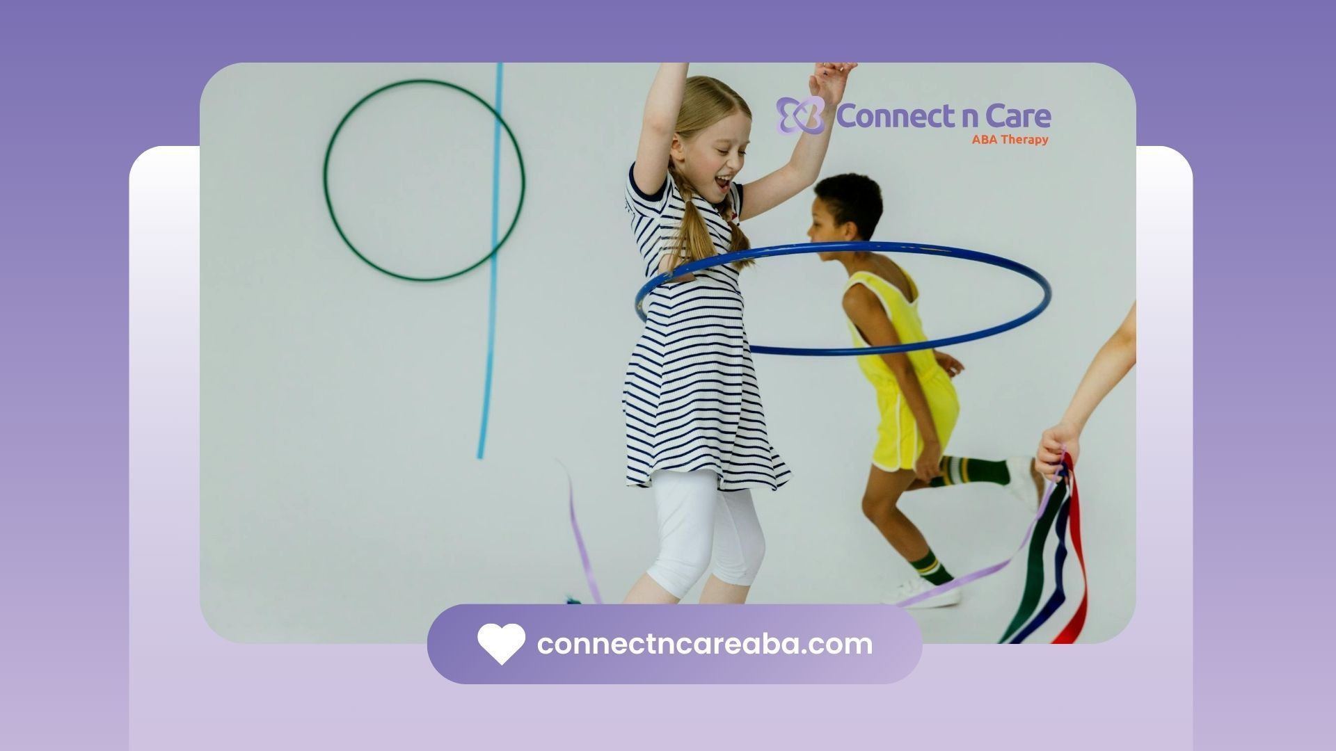 Autistic kids hula hooping and playing with colorful ribbons during a fun gymnastics class in NC.