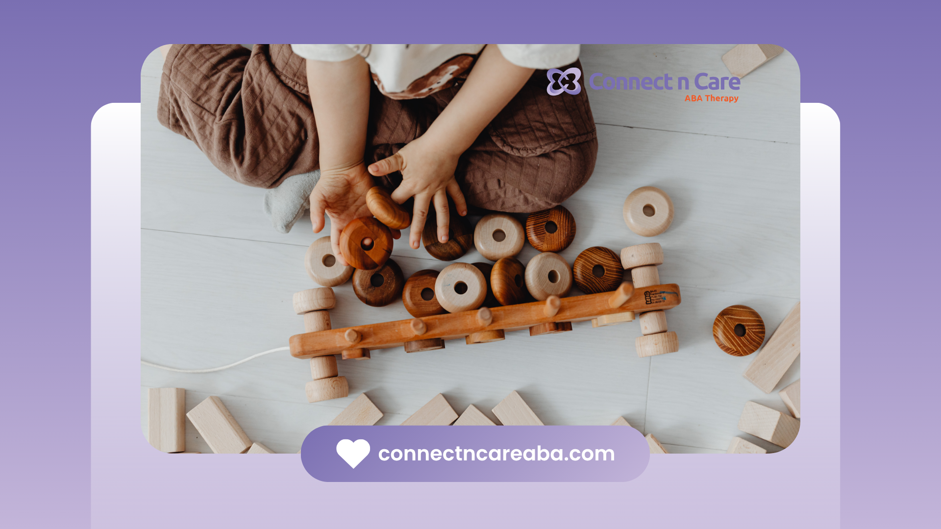 A child is playing with wooden blocks on the floor.