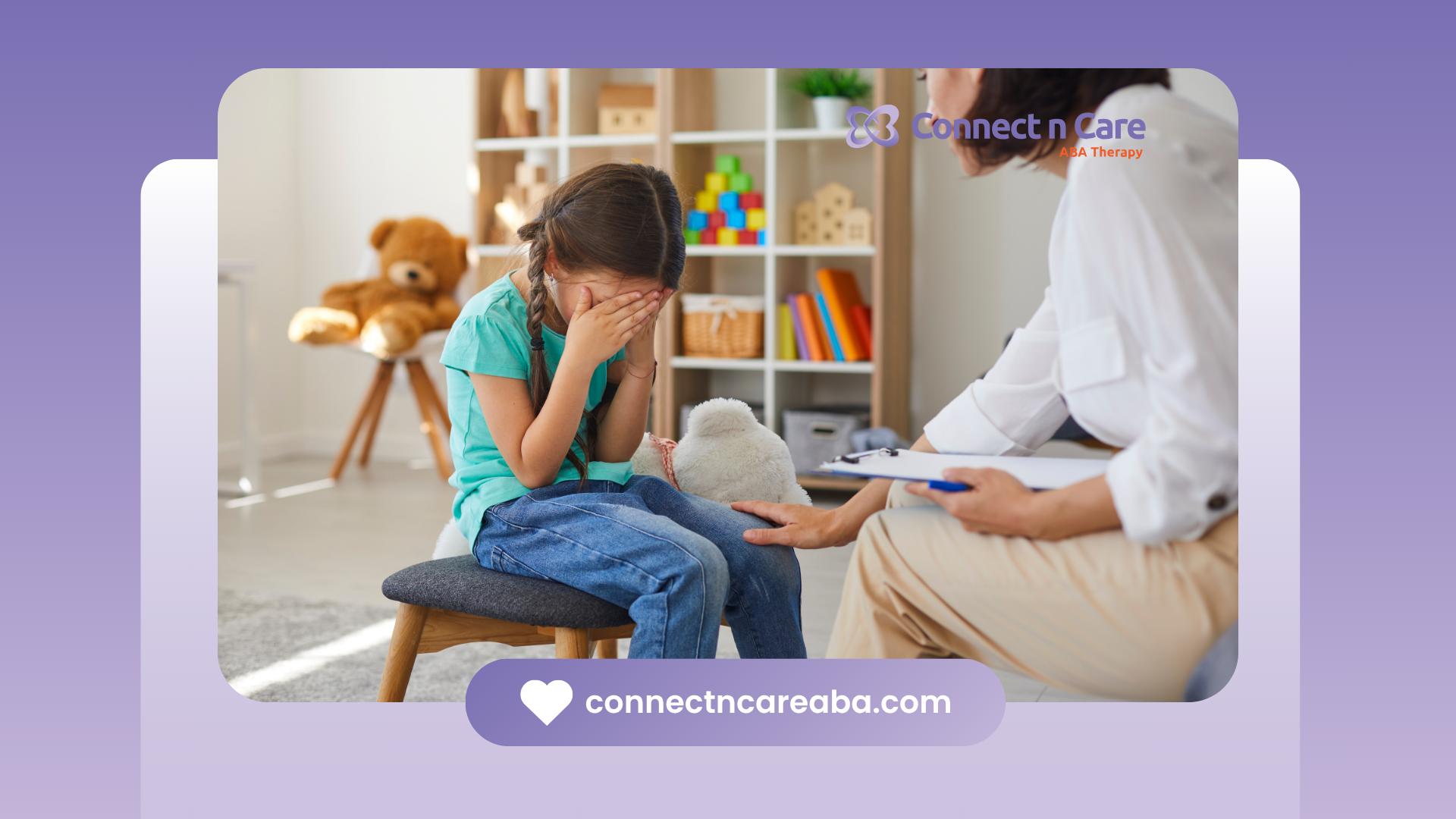 A little girl is sitting on a stool talking to a woman.