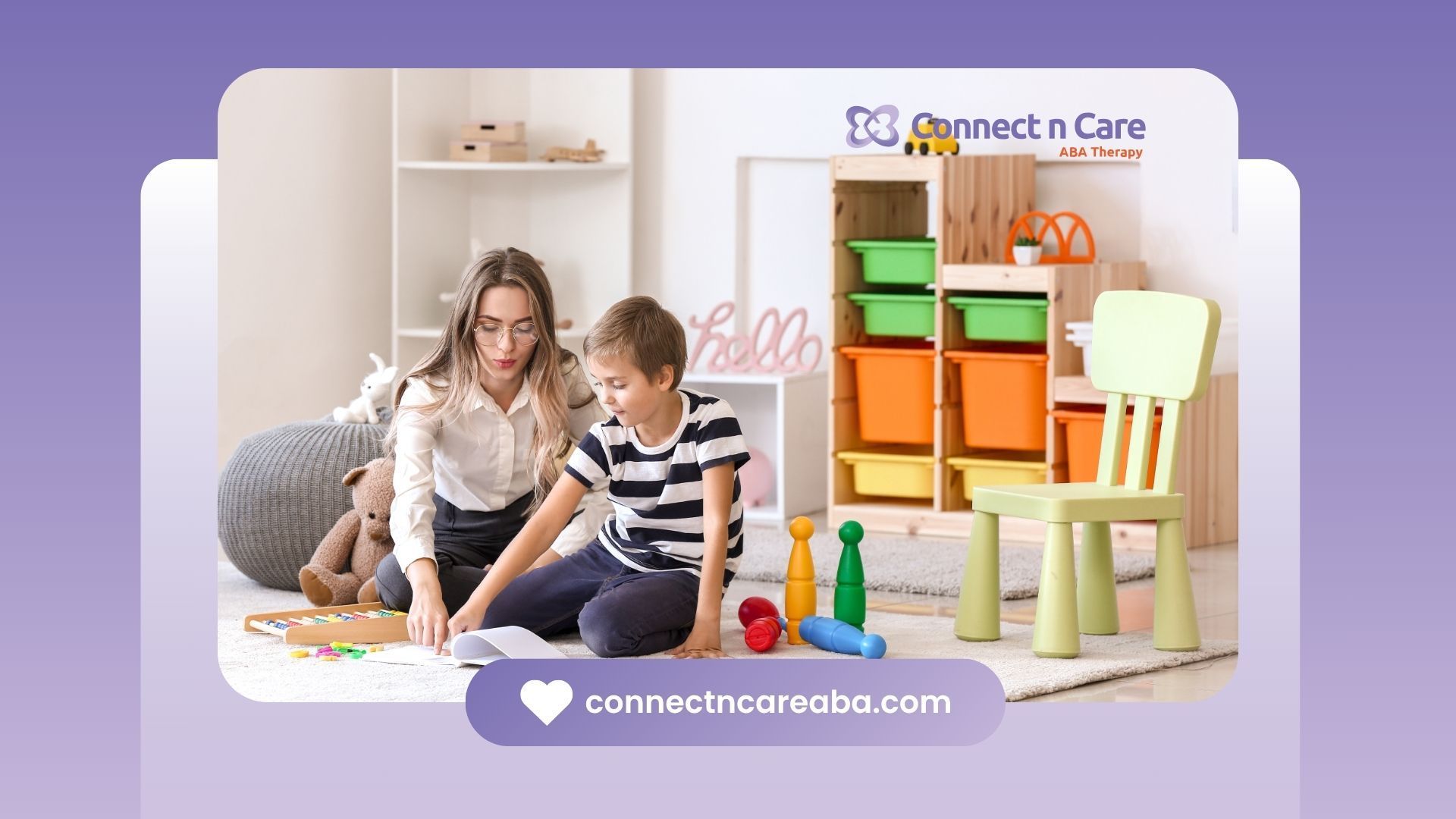 A woman teach kids in ABA therapy sessions
