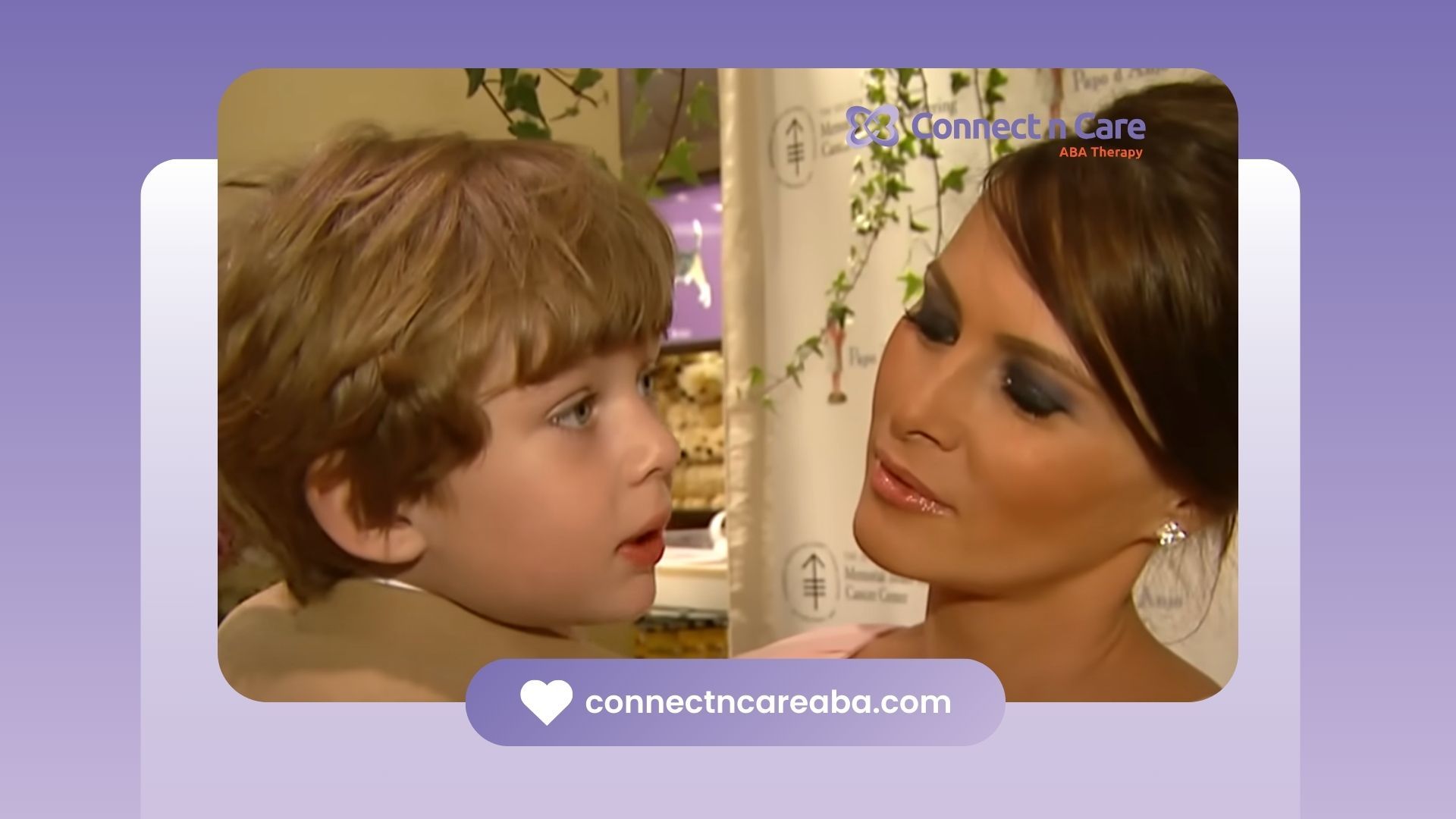 Melania and Barron Trump in a recently viral old video.