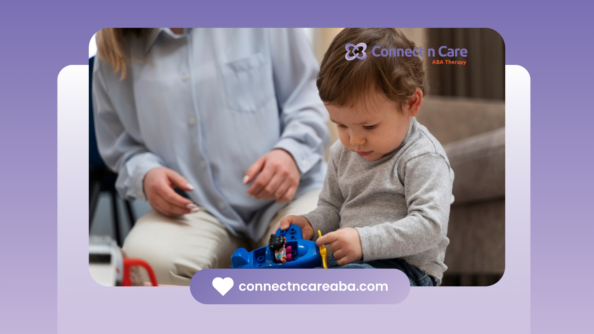 A boy with autism playing during ABA therapy