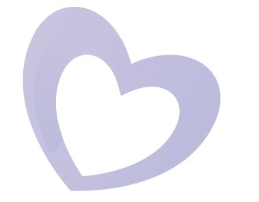 A purple heart on a white background 