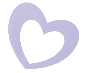 A purple heart on a white background