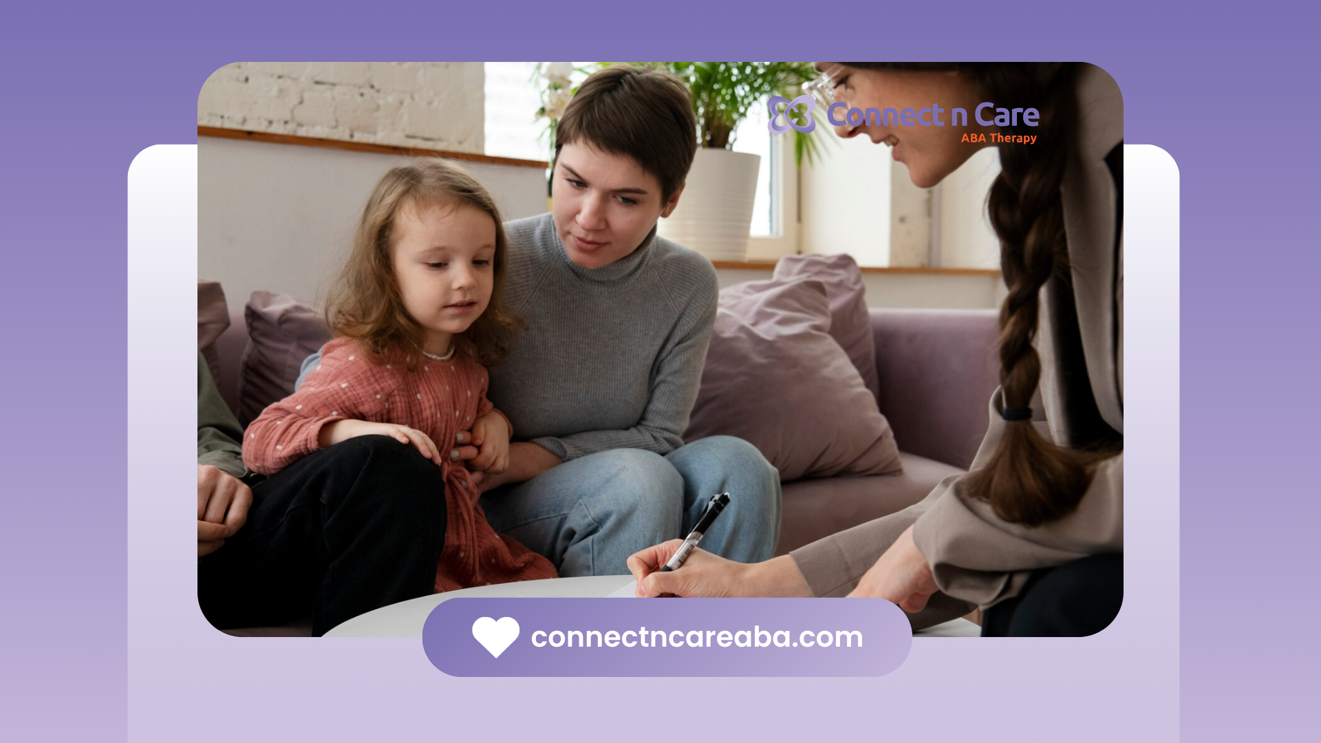 A mother with her autistic daughter during parent assessment in ABA therapy