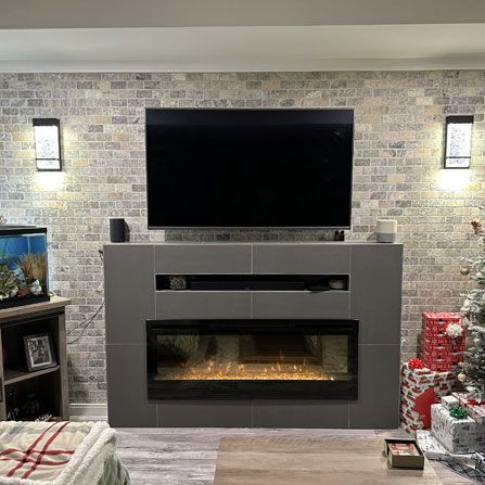 Custom build fireplace mantel