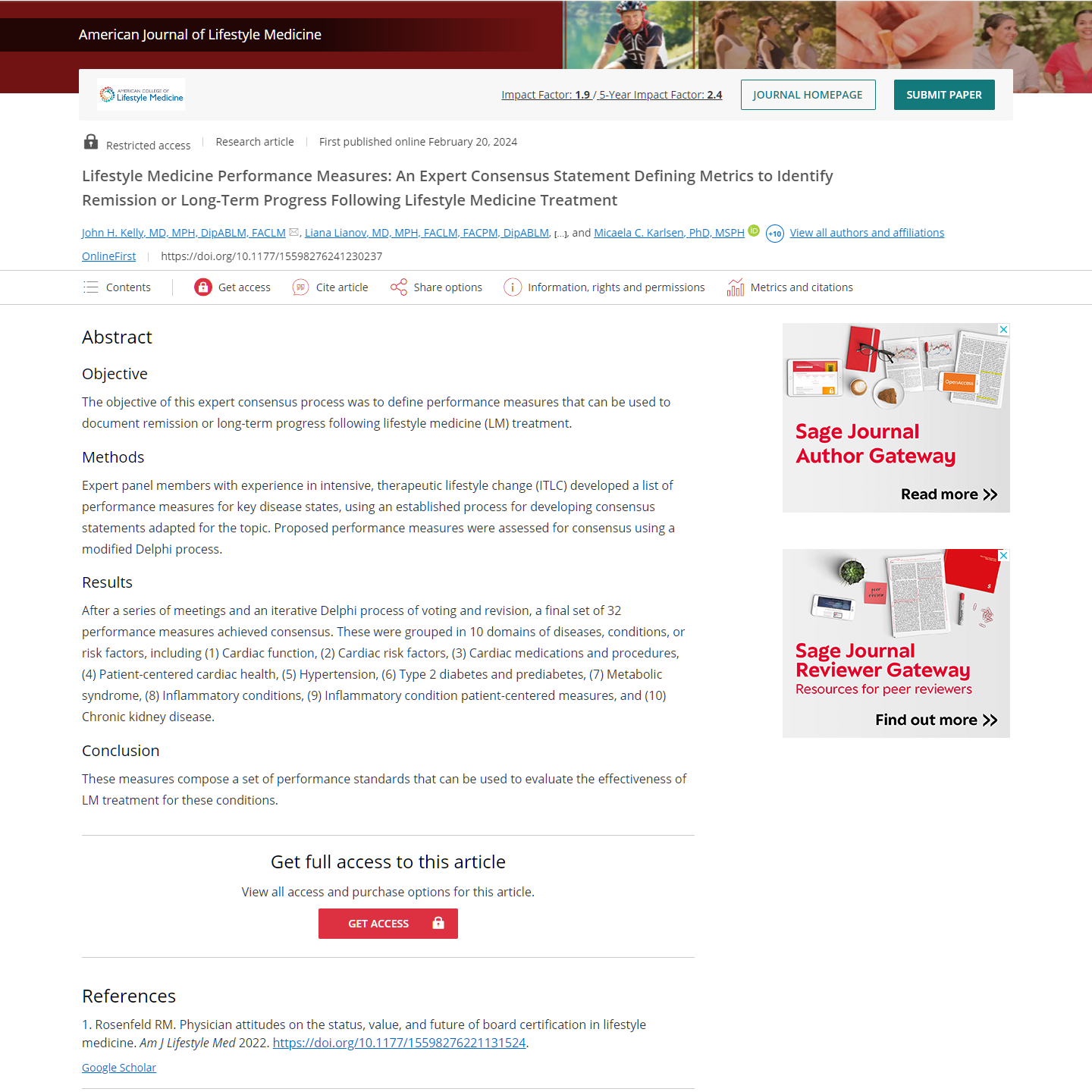 Screenshot of a research paper's webpage, titled