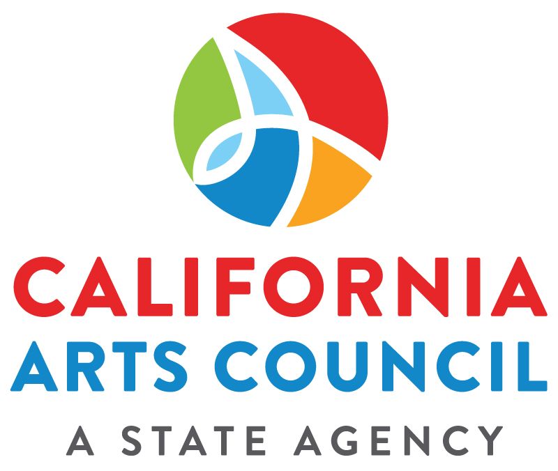 California Arts Council logo: colorful abstract design over text; "California Arts Council. A State Agency."