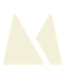 Cream-colored abstract logo resembling the letter 