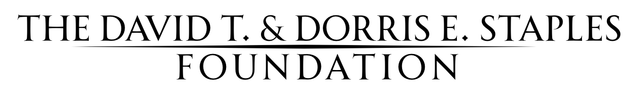 Text logo for "The David T. & Dorris E. Staples Foundation". Black font over a white background.