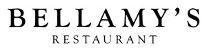 Bellamy's Restaurant logo in black text. "Bellamy's" above "restaurant".