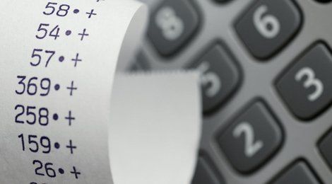 A till roll coming from a calculator