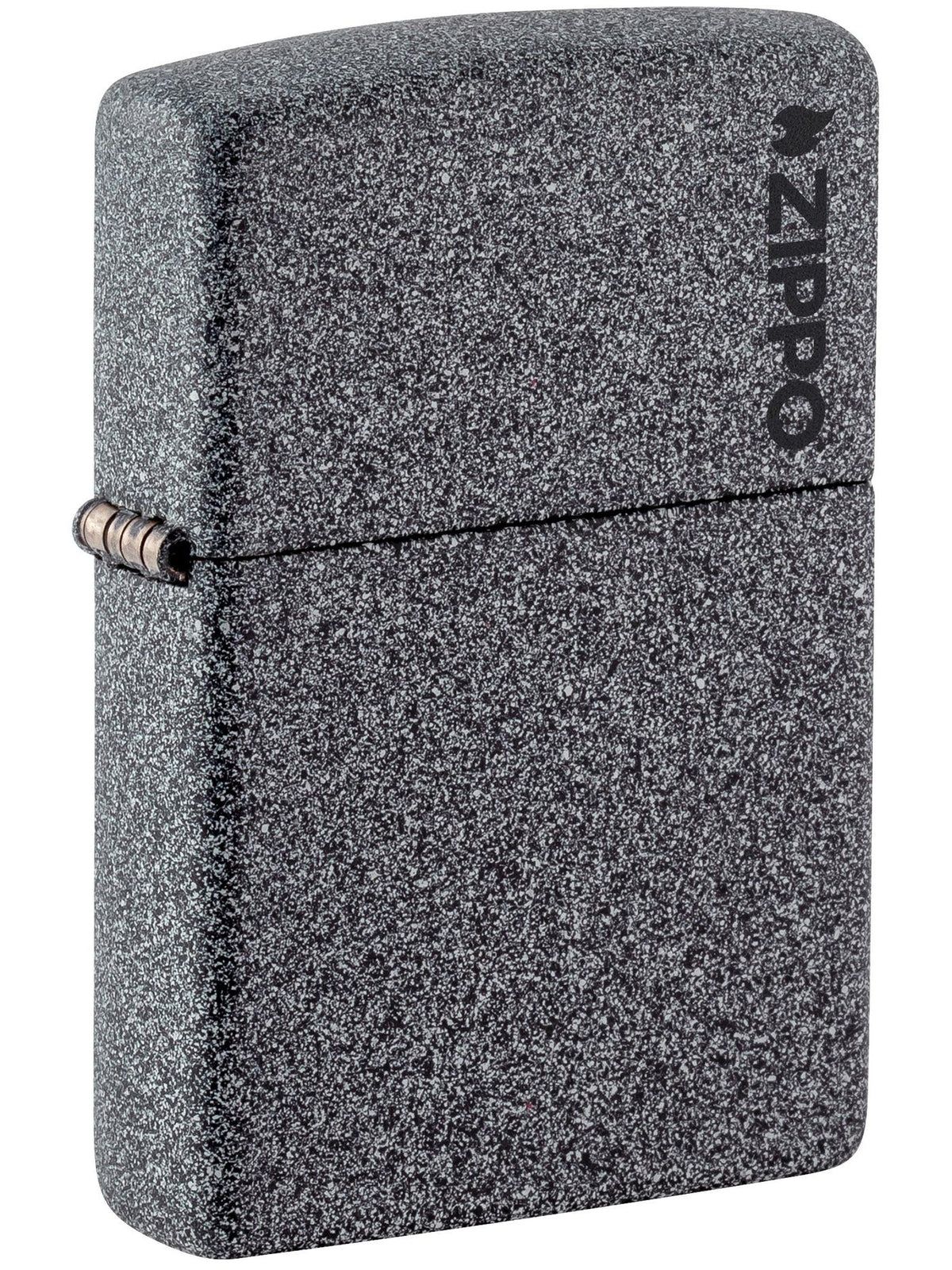 Zippo Lighter: Iron Stone with Zippo Logo
